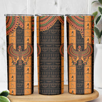 Egyptian God Horus Skinny Tumbler Ancient Mythology Falcon Hieroglyphic Patterns