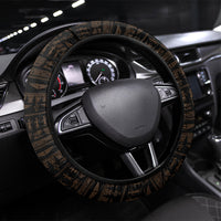 Egyptian God Horus Steering Wheel Cover Ancient Mythology Falcon Hieroglyphic Patterns