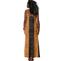 Egyptian God Horus Tank Maxi Dress Ancient Mythology Falcon Hieroglyphic Patterns