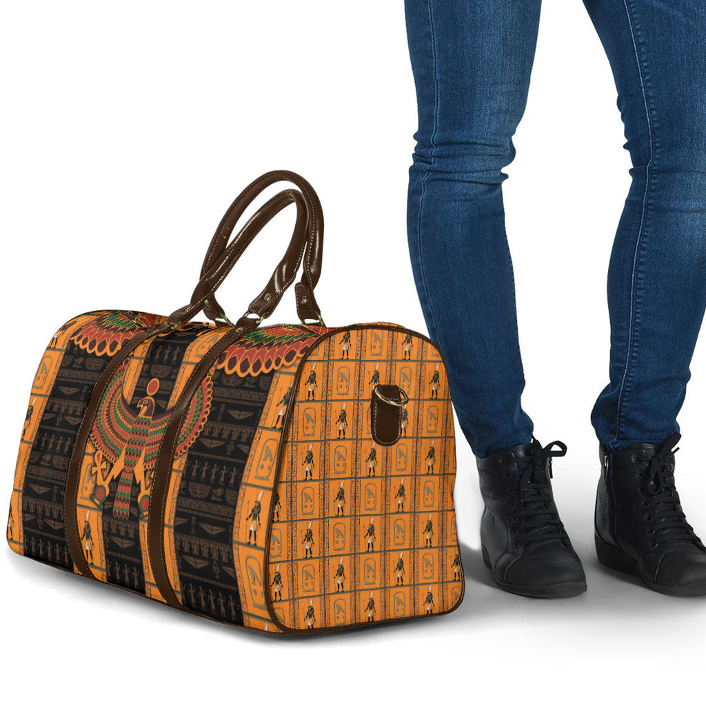 Egyptian God Horus Travel Bag Ancient Mythology Falcon Hieroglyphic Patterns