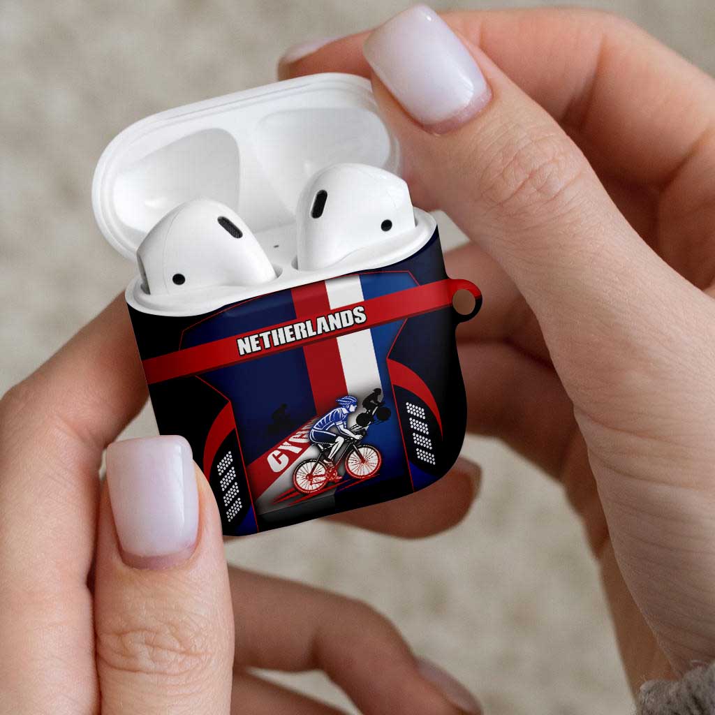 Netherlands Cycling AirPods Case Sporty Style Navy - Wonder Print Shop