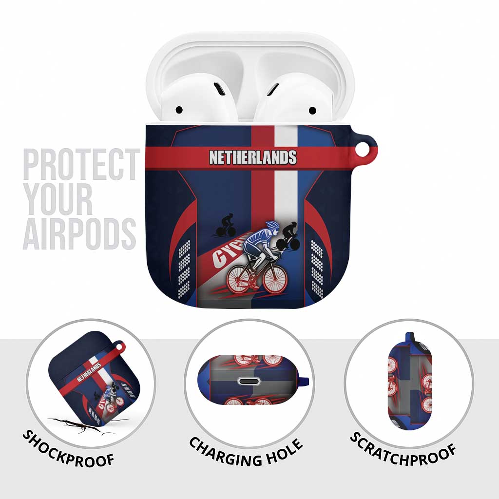 Netherlands Cycling AirPods Case Sporty Style Navy - Wonder Print Shop