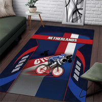 Netherlands Cycling Area Rug Sporty Style Navy - Wonder Print Shop