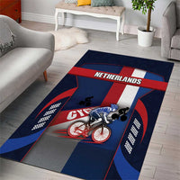 Netherlands Cycling Area Rug Sporty Style Navy - Wonder Print Shop