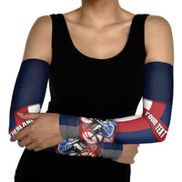 Personalized Netherlands Cycling Arm Sleeves Sporty Style Navy - Wonder Print Shop
