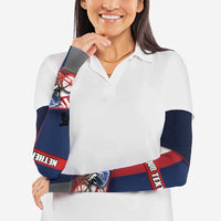 Personalized Netherlands Cycling Arm Sleeves Sporty Style Navy - Wonder Print Shop