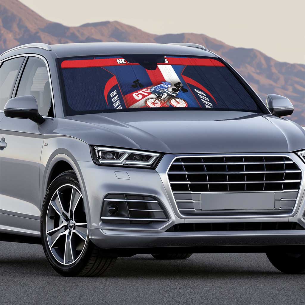 Netherlands Cycling Auto Sun Shade Sporty Style Navy - Wonder Print Shop