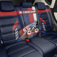 Netherlands Cycling Back Car Seat Cover Sporty Style Navy - Wonder Print Shop