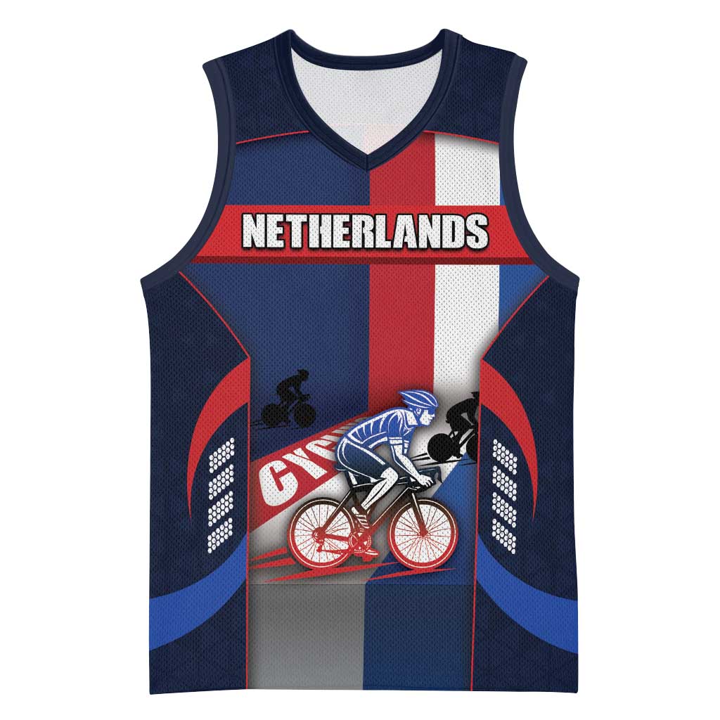 Personalized Netherlands Cycling Basketball Jersey Sporty Style Navy - Wonder Print Shop