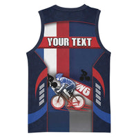 Personalized Netherlands Cycling Basketball Jersey Sporty Style Navy - Wonder Print Shop