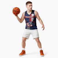 Personalized Netherlands Cycling Basketball Jersey Sporty Style Navy - Wonder Print Shop