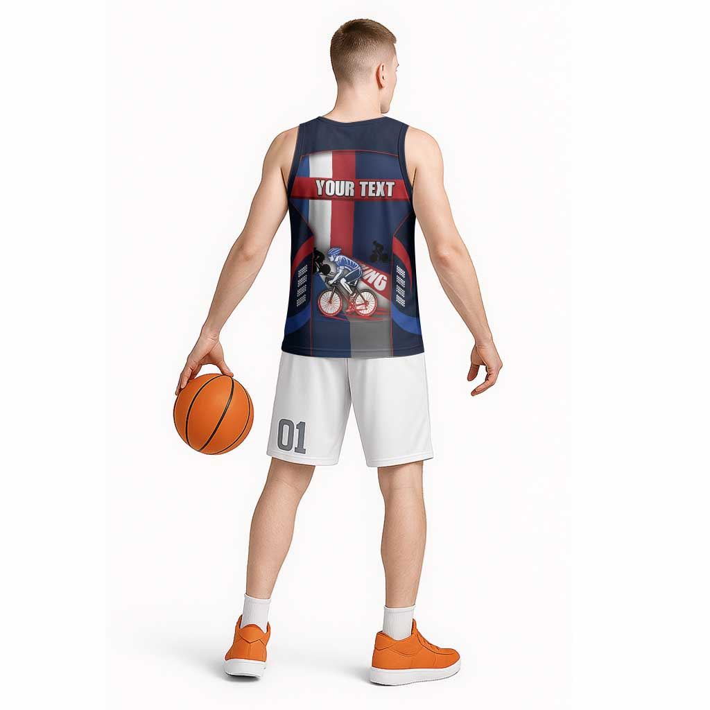 Personalized Netherlands Cycling Basketball Jersey Sporty Style Navy - Wonder Print Shop