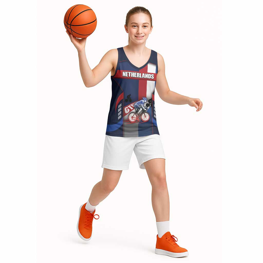 Personalized Netherlands Cycling Basketball Jersey Sporty Style Navy - Wonder Print Shop