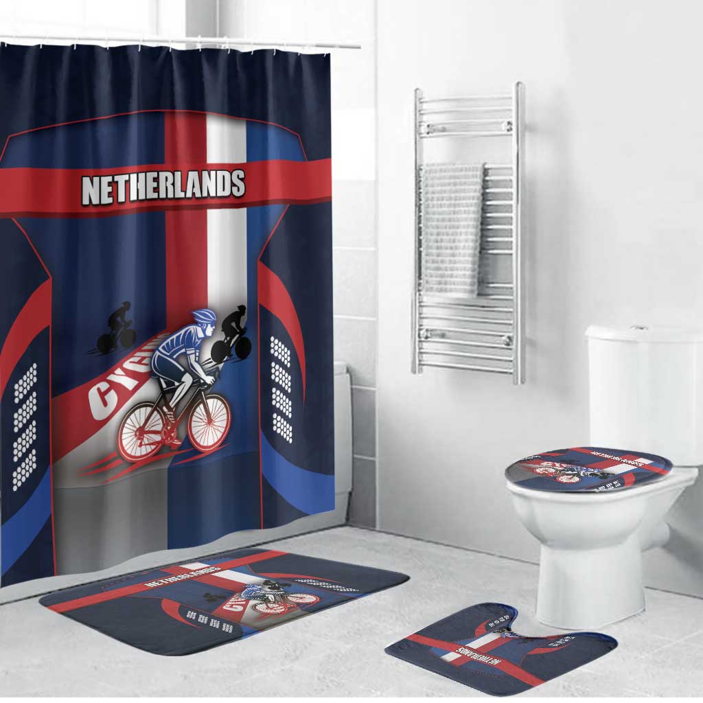 Netherlands Cycling Bathroom Set Sporty Style Navy - Wonder Print Shop