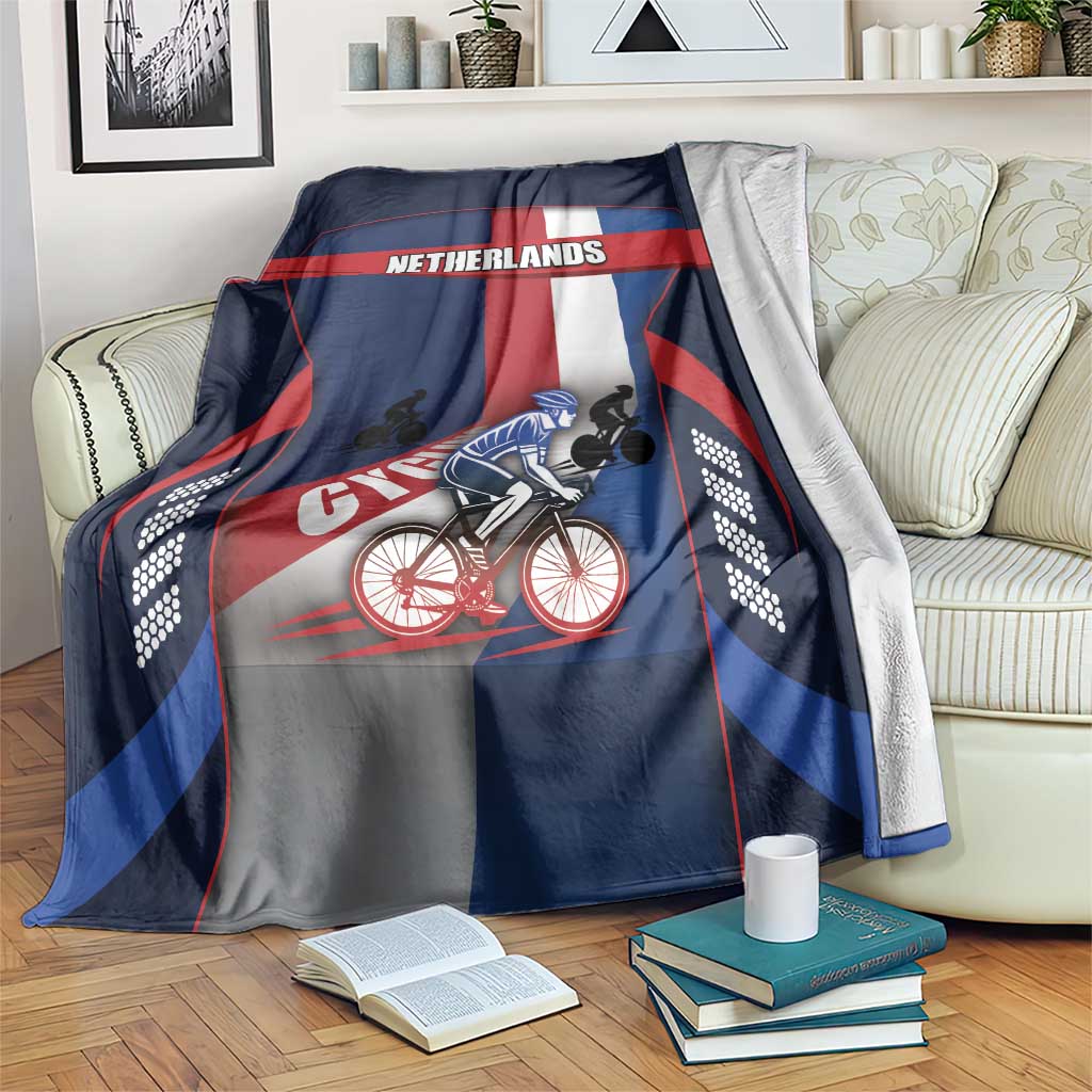 Netherlands Cycling Blanket Sporty Style Navy - Wonder Print Shop