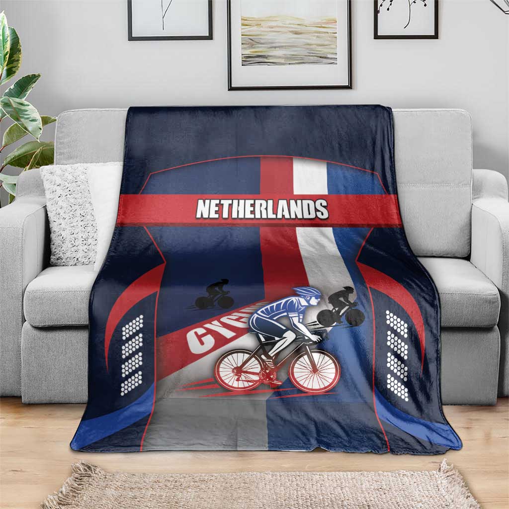 Netherlands Cycling Blanket Sporty Style Navy - Wonder Print Shop