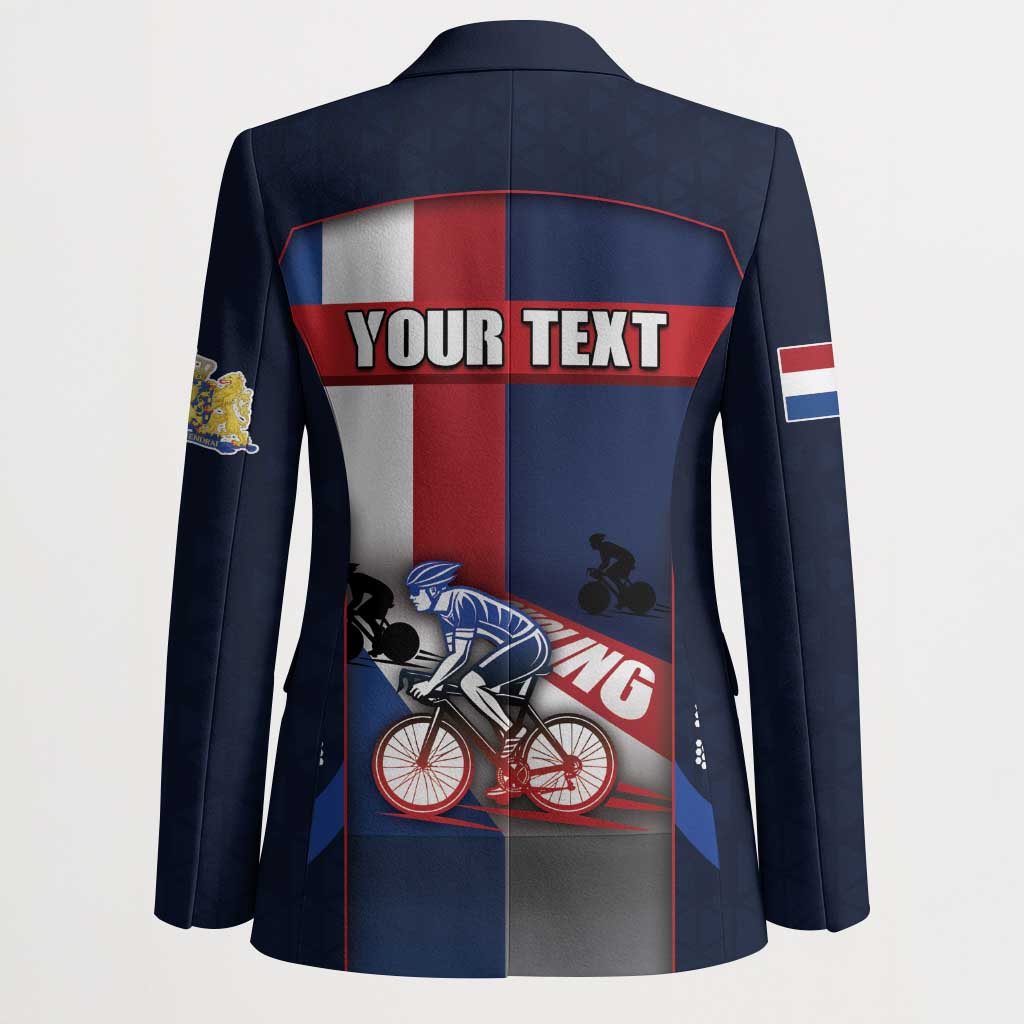 Personalized Netherlands Cycling Blazer Sporty Style Navy - Wonder Print Shop
