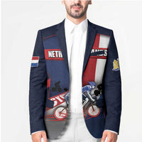 Personalized Netherlands Cycling Blazer Sporty Style Navy - Wonder Print Shop