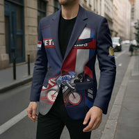 Personalized Netherlands Cycling Blazer Sporty Style Navy - Wonder Print Shop