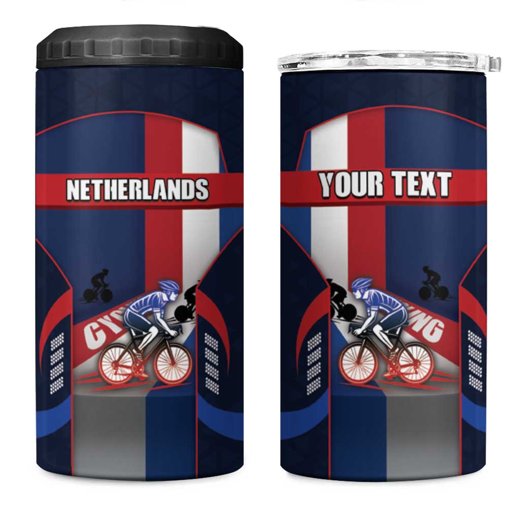 Personalized Netherlands Cycling 4 in 1 Can Cooler Tumbler Sporty Style Navy - Wonder Print Shop
