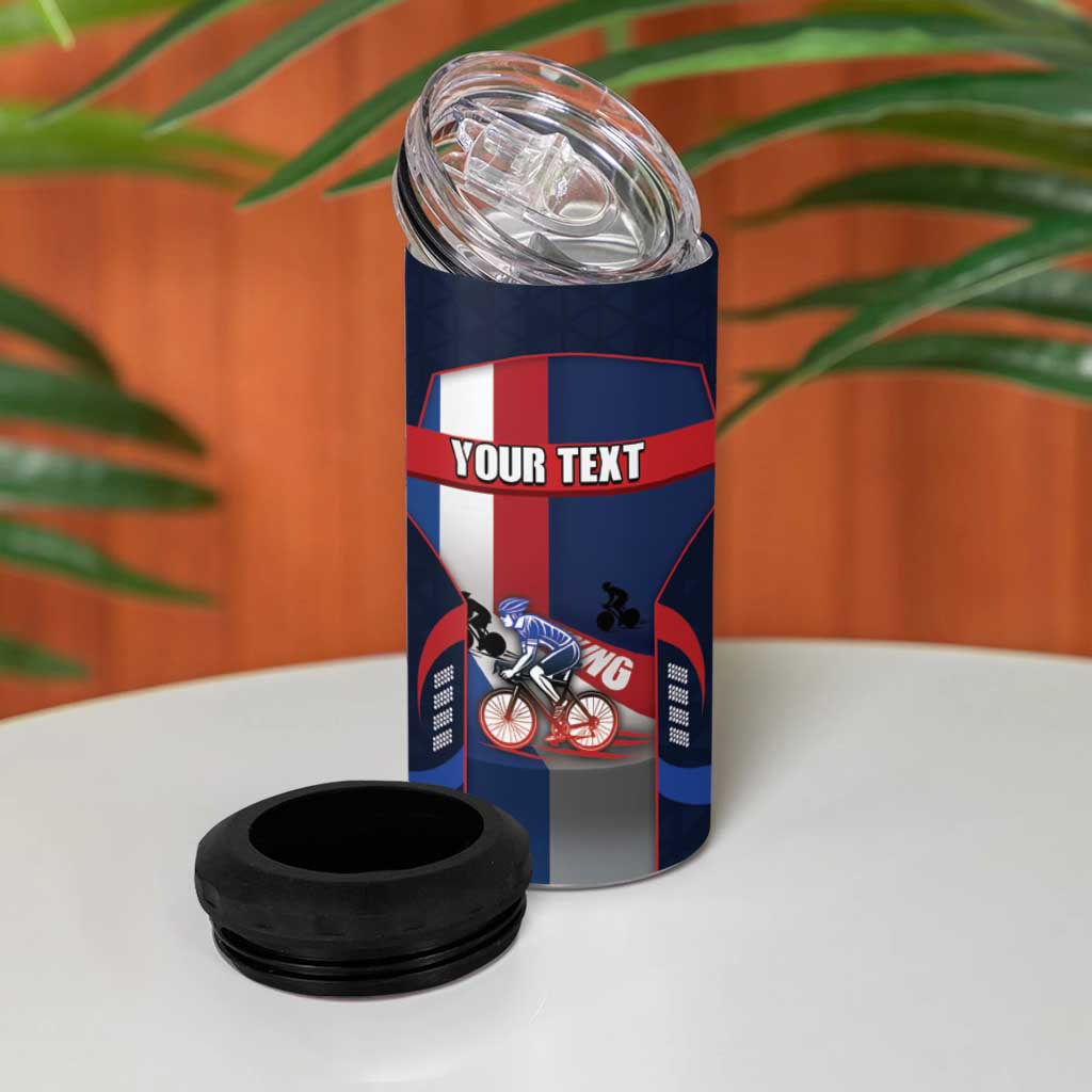 Personalized Netherlands Cycling 4 in 1 Can Cooler Tumbler Sporty Style Navy - Wonder Print Shop