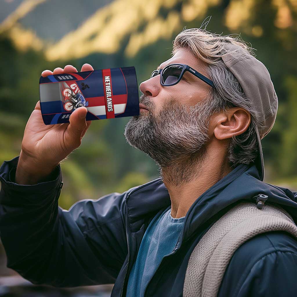 Personalized Netherlands Cycling 4 in 1 Can Cooler Tumbler Sporty Style Navy - Wonder Print Shop