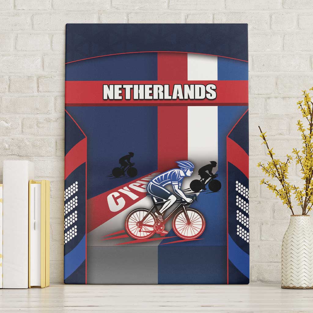 Netherlands Cycling Canvas Wall Art Sporty Style Navy - Wonder Print Shop