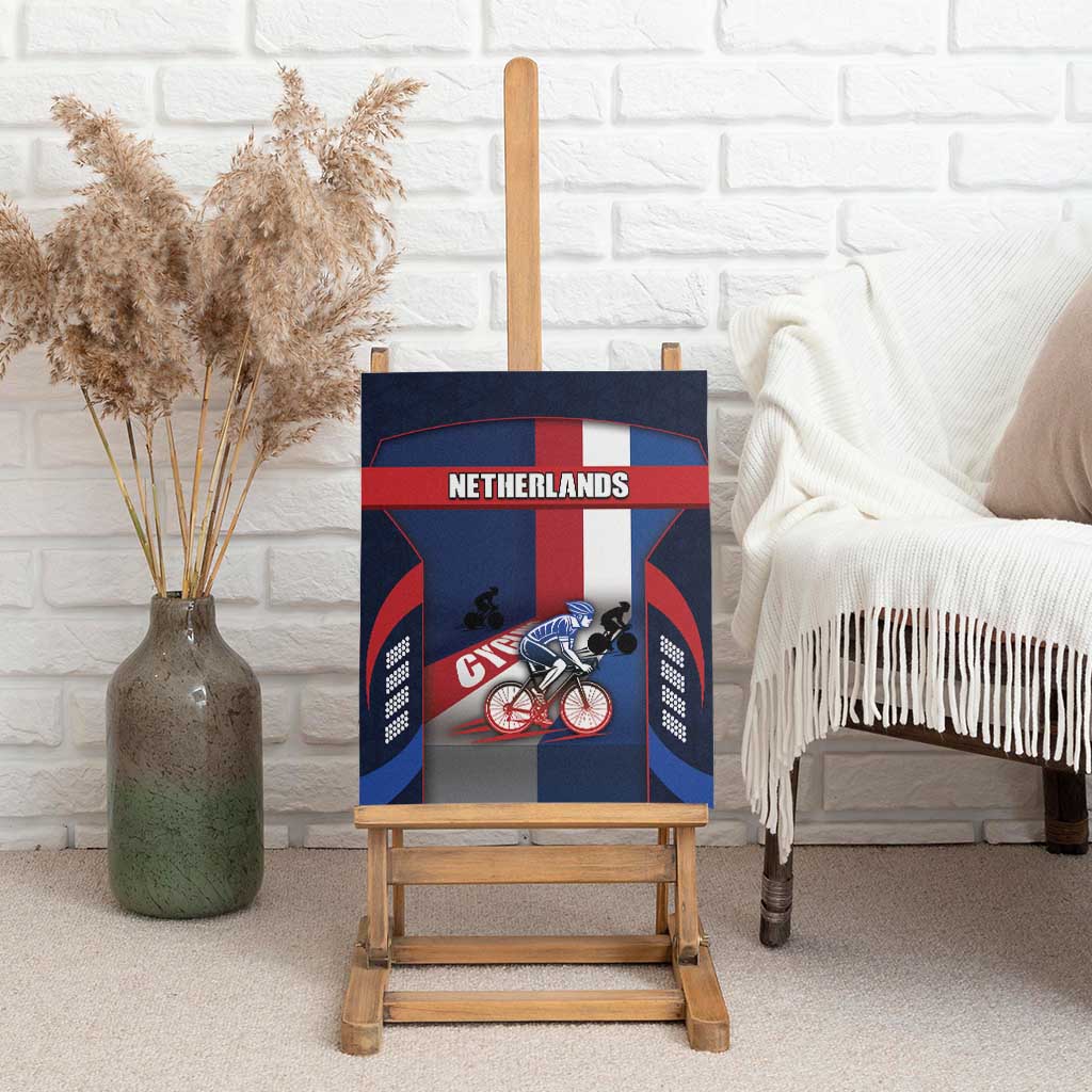 Netherlands Cycling Canvas Wall Art Sporty Style Navy - Wonder Print Shop