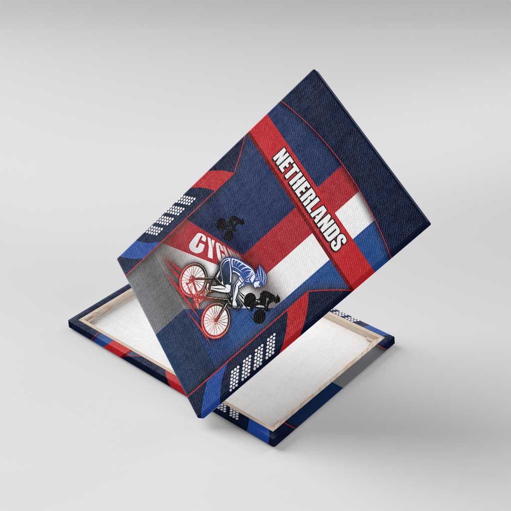 Netherlands Cycling Canvas Wall Art Sporty Style Navy - Wonder Print Shop