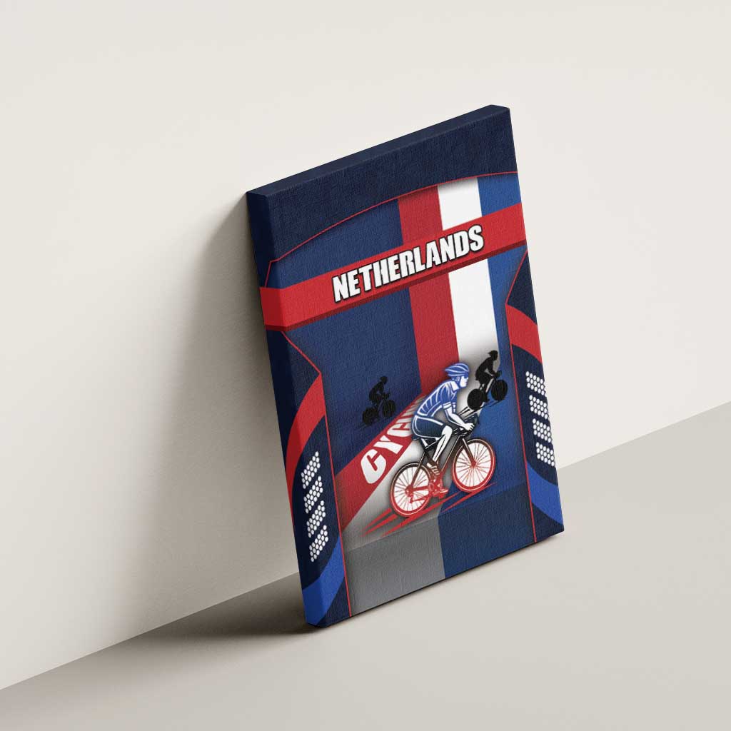 Netherlands Cycling Canvas Wall Art Sporty Style Navy - Wonder Print Shop