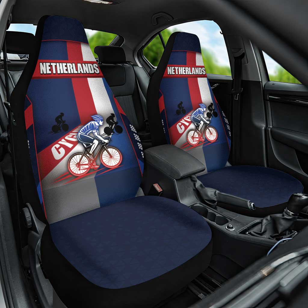 Netherlands Cycling Car Seat Cover Sporty Style Navy - Wonder Print Shop