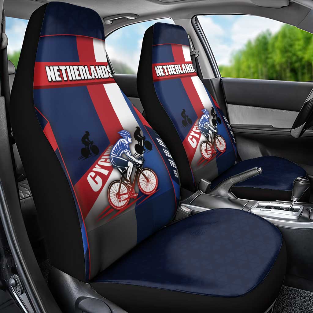 Netherlands Cycling Car Seat Cover Sporty Style Navy - Wonder Print Shop