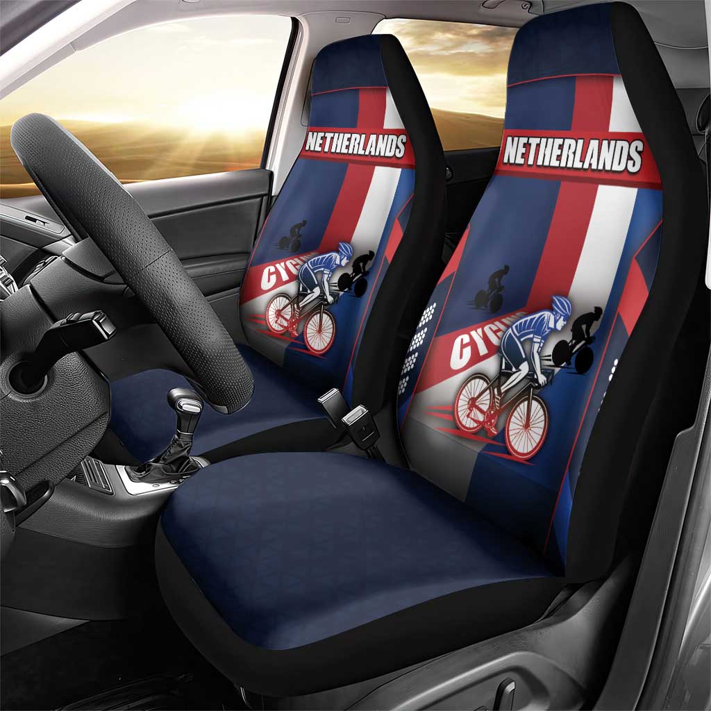 Netherlands Cycling Car Seat Cover Sporty Style Navy - Wonder Print Shop