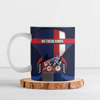 Netherlands Cycling Ceramic Mug Sporty Style Navy - Wonder Print Shop