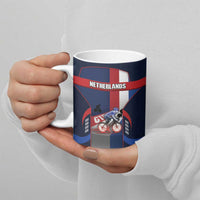 Netherlands Cycling Ceramic Mug Sporty Style Navy - Wonder Print Shop