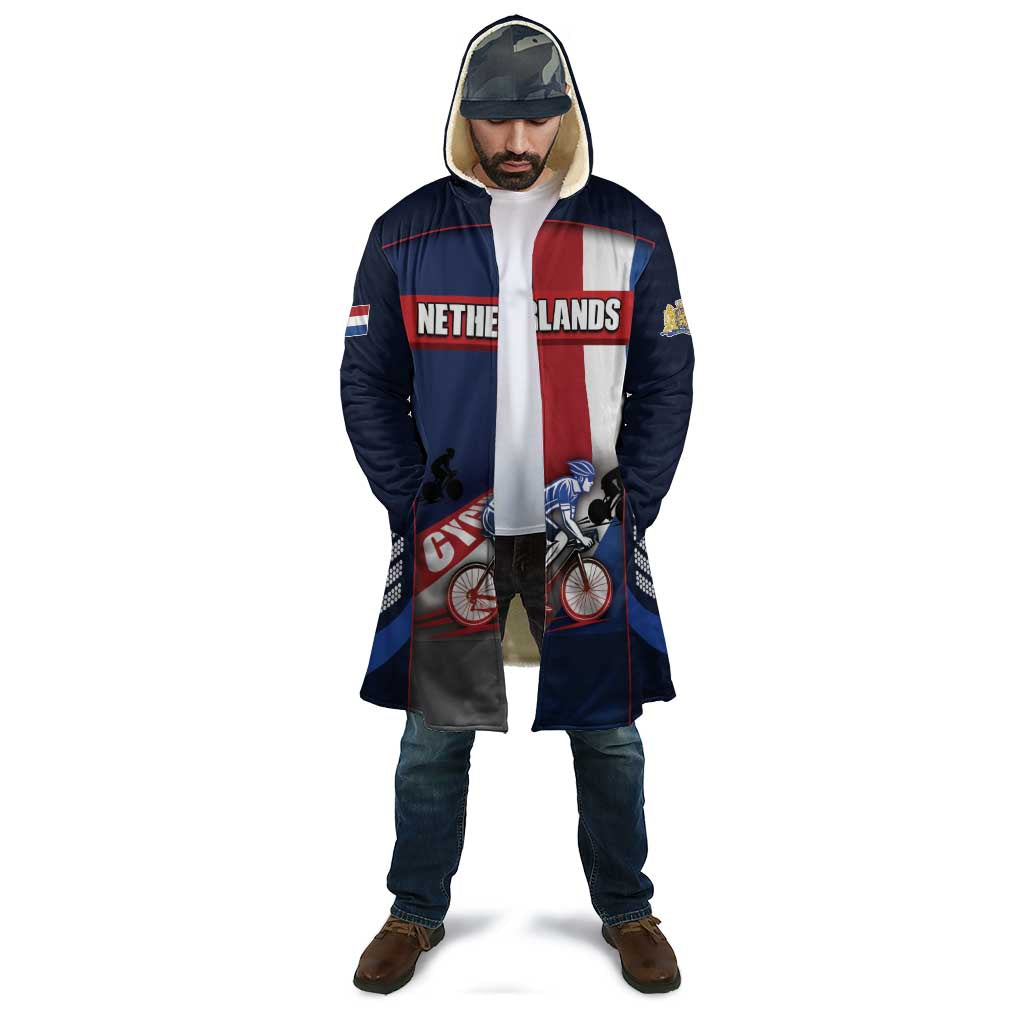 Personalized Netherlands Cycling Cloak Sporty Style Navy - Wonder Print Shop