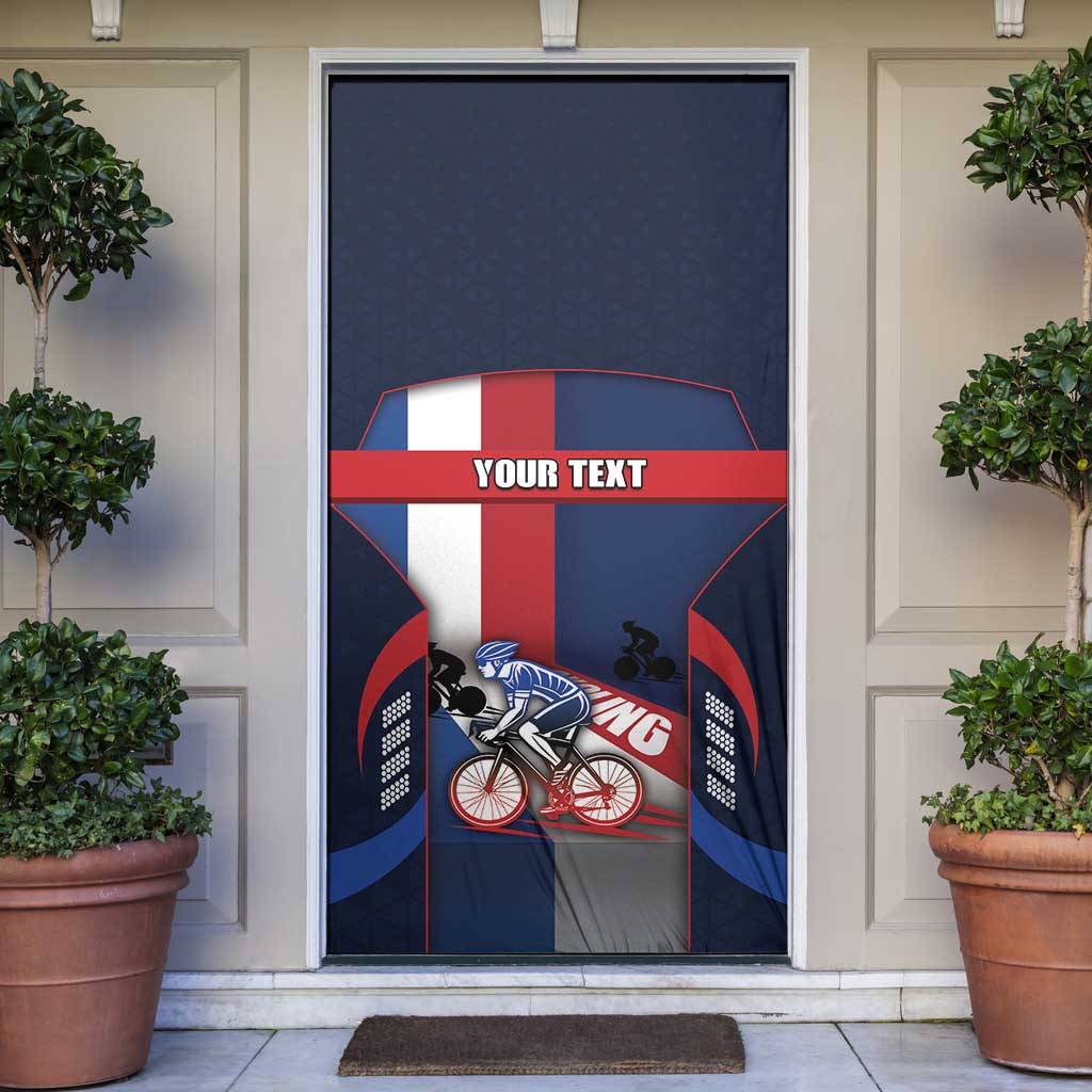 Personalized Netherlands Cycling Door Cover Sporty Style Navy - Wonder Print Shop