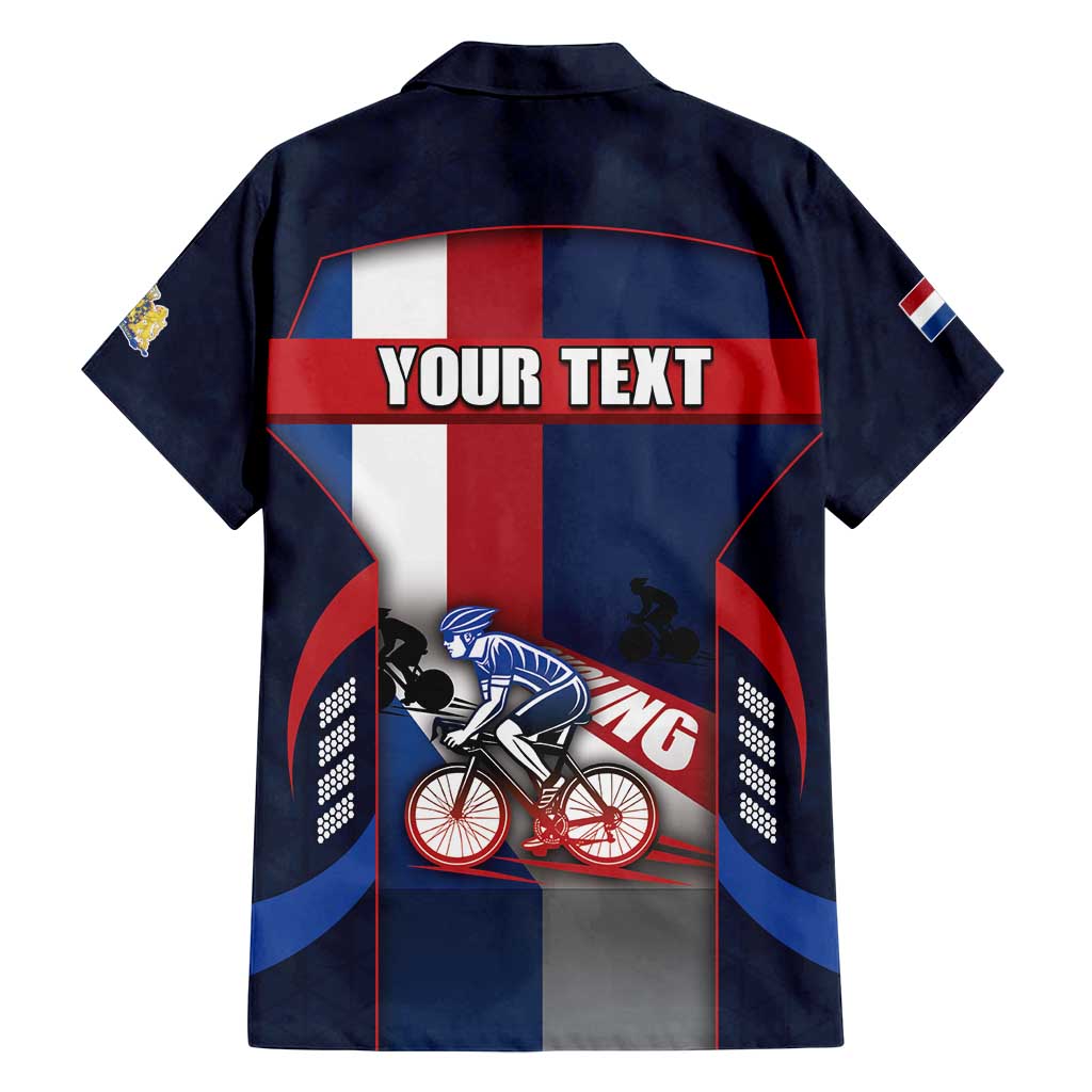 Personalized Netherlands Cycling Family Matching Long Sleeve Bodycon Dress and Hawaiian Shirt Sporty Style Navy - Wonder Print Shop