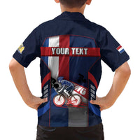 Personalized Netherlands Cycling Family Matching Off The Shoulder Long Sleeve Dress and Hawaiian Shirt Sporty Style Navy - Wonder Print Shop