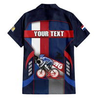 Personalized Netherlands Cycling Family Matching Off The Shoulder Long Sleeve Dress and Hawaiian Shirt Sporty Style Navy - Wonder Print Shop