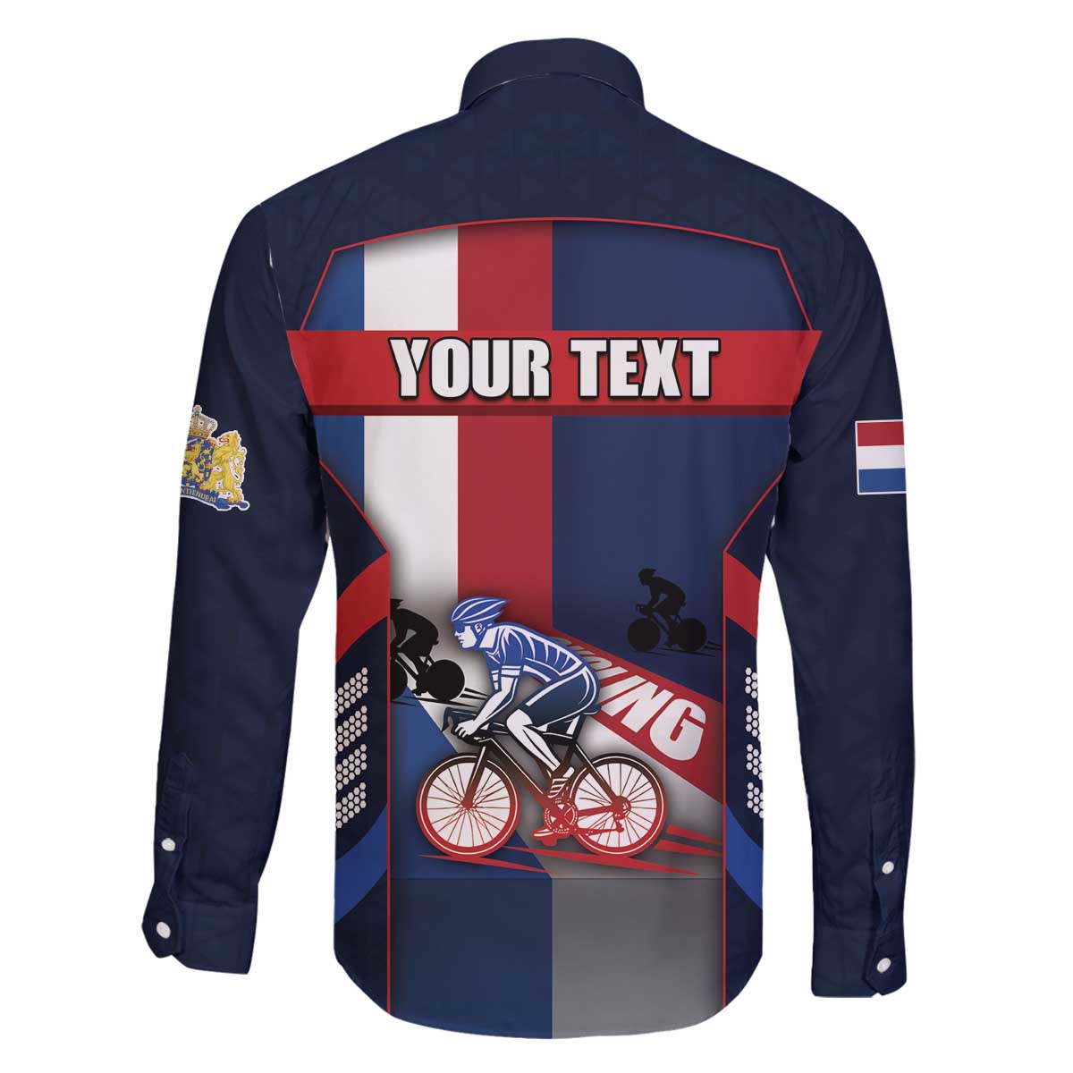 Personalized Netherlands Cycling Family Matching Off The Shoulder Long Sleeve Dress and Hawaiian Shirt Sporty Style Navy - Wonder Print Shop