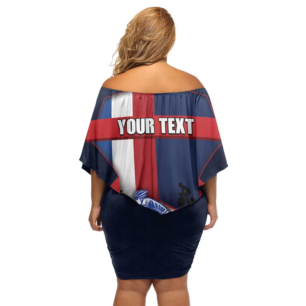 Personalized Netherlands Cycling Family Matching Off Shoulder Short Dress and Hawaiian Shirt Sporty Style Navy - Wonder Print Shop