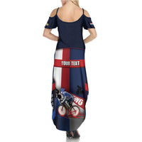 Personalized Netherlands Cycling Family Matching Summer Maxi Dress and Hawaiian Shirt Sporty Style Navy - Wonder Print Shop