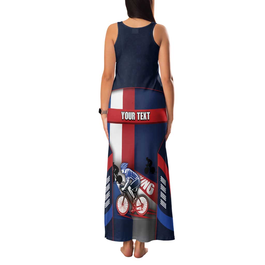 Personalized Netherlands Cycling Family Matching Tank Maxi Dress and Hawaiian Shirt Sporty Style Navy - Wonder Print Shop