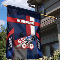 Netherlands Cycling Garden Flag Sporty Style Navy - Wonder Print Shop