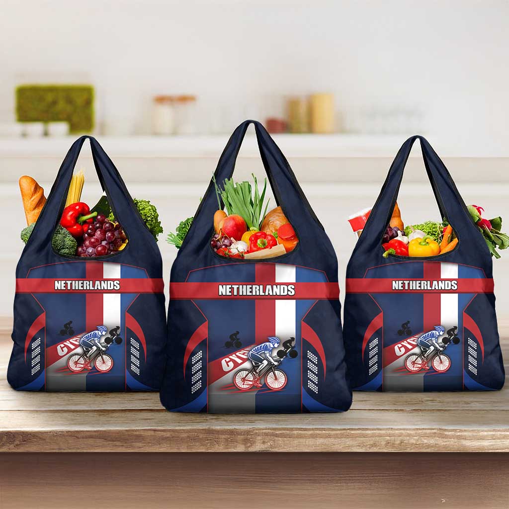 Netherlands Cycling Grocery Bag Sporty Style Navy - Wonder Print Shop