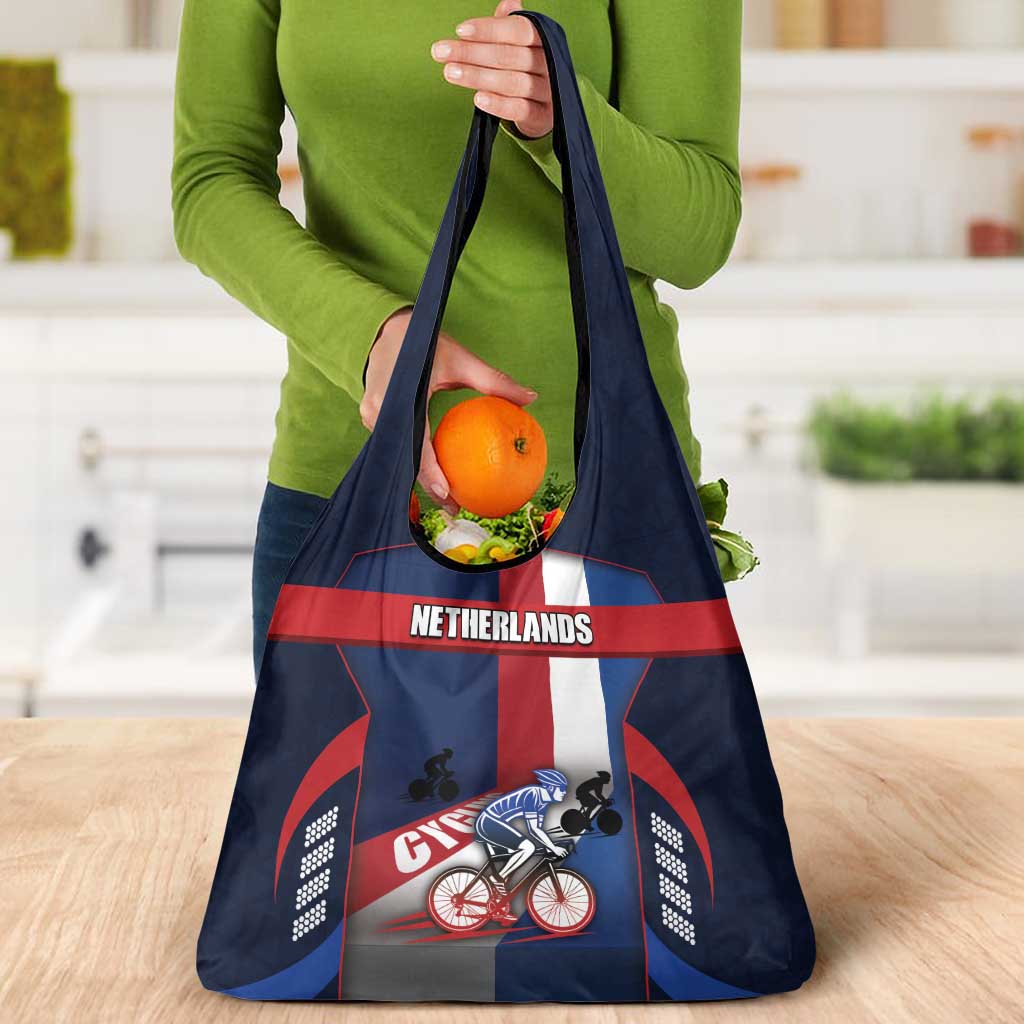 Netherlands Cycling Grocery Bag Sporty Style Navy - Wonder Print Shop