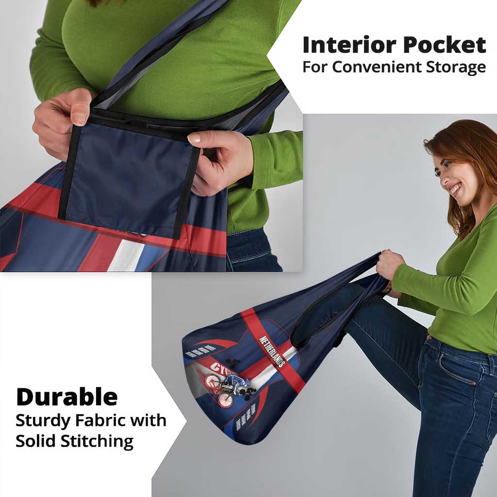 Netherlands Cycling Grocery Bag Sporty Style Navy - Wonder Print Shop