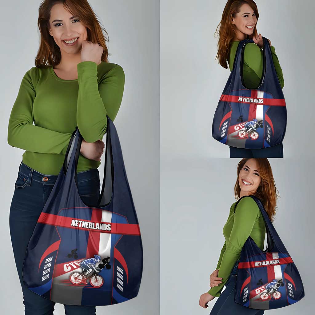 Netherlands Cycling Grocery Bag Sporty Style Navy - Wonder Print Shop