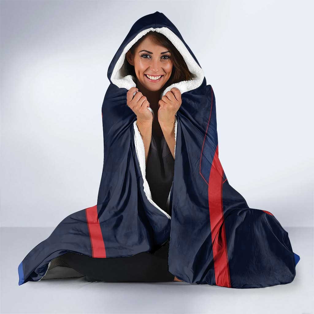 Netherlands Cycling Hooded Blanket Sporty Style Navy - Wonder Print Shop